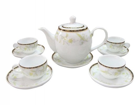 Bộ bình trà Bát Tràng Hoa Dây Vàng (Liên hệ nhận báo giá)