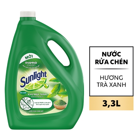 Nước rửa chén Sunlight khử mùi tanh matcha trà Nhật túi 1.9 lít