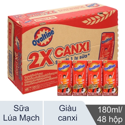 Thùng 48 hộp Sữa lúa mạch vị socola Ovaltine bổ sung canxi