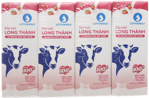Sữa tiệt trùng Lothamilk Dâu 180ml