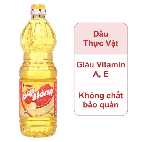 Dầu thực vật tinh luyện Bếp Hồng chai 1 lít