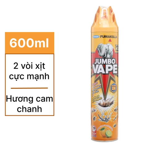 Bình xịt côn trùng Jumbo Vape G hương cam chanh 600ml