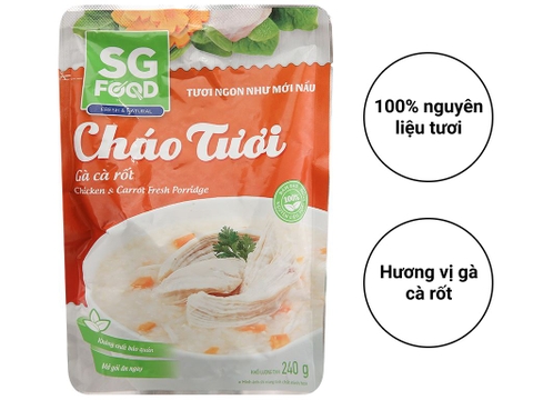 Cháo tươi gà cà rốt SG Food gói 240g