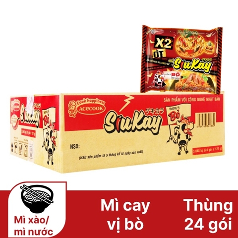 Thùng 24 gói mì bò SiuKay 127g