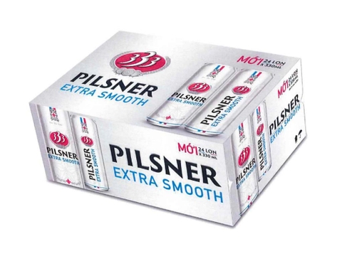 Thùng 24 lon bia 333 Pilsner Extra Smooth lon 330ml