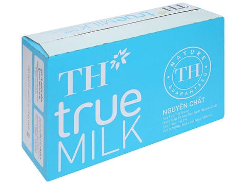 Thùng 48 hộp sữa tươi tiệt trùng nguyên chất TH true MILK 180ml