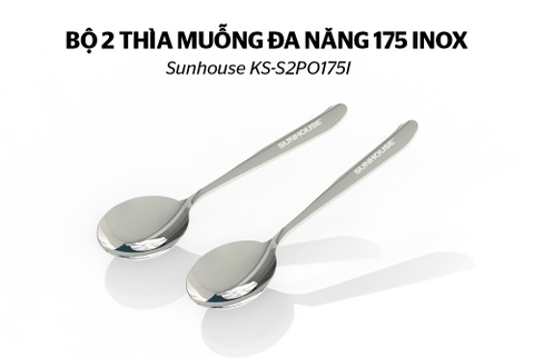 Bộ 2 thìa muỗng đa năng 175 inox  Sunhouse KS-S2PO175I