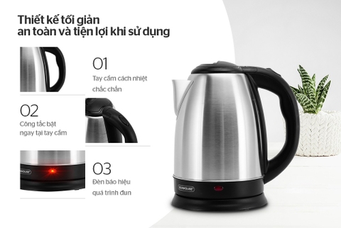 Ấm siêu tốc inox Sunhouse SHD1182