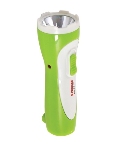 Đèn pin tay cầm Sunhouse SHE-4051 cỡ nhỏ, trắng xanh lá