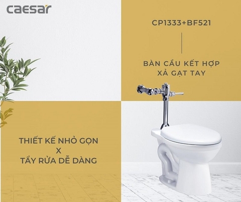 Bồn cầu xả gạt tay Caesar CP1333 (chưa bao gồm xả gạt)