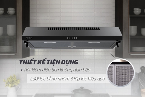 Máy hút mùi kính thẳng Sunhouse SHB6118B