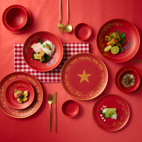 Bộ đồ ăn sứ Minh Long 10 sản phẩm - Timeless - Rực rỡ Việt Nam