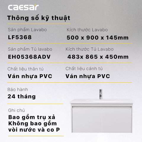 Bộ Lavabo tủ Caesar LF5368 + EH05368AD