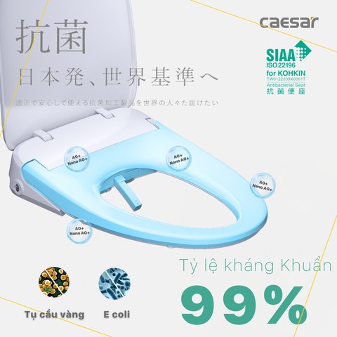 Bồn Cầu 1 khối CAESAR C1363F Nắp Rửa Điện Tử TAF610H