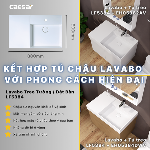 Bộ Lavabo tủ Caesar LF5384 + EH05384DWV