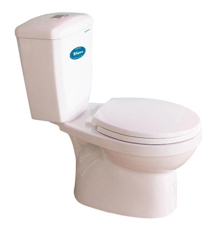 Bồn cầu 2 khối Thiên Thanh Waves 2 nhấn nắp thường