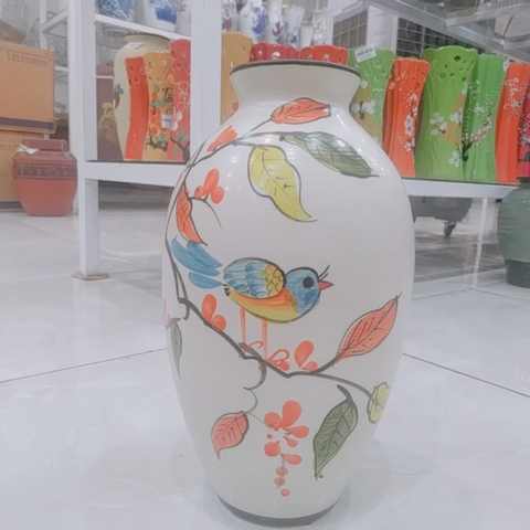 Lọ hoa gốm Bát Tràng vẽ cảnh LH2.6