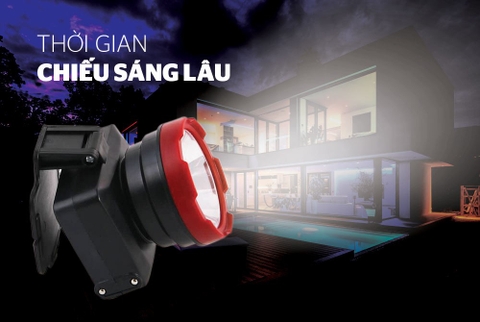 Đèn pin đội đầu SHE-5012 cỡ nhỏ, đen đỏ, sáng trắng