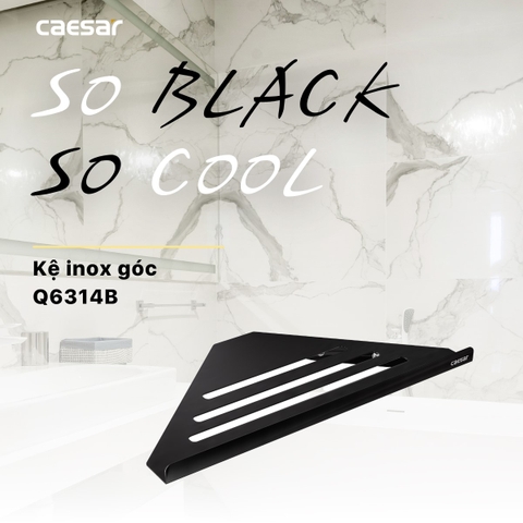 Kệ Inox góc phòng tắm Caesar Q6314B màu đen