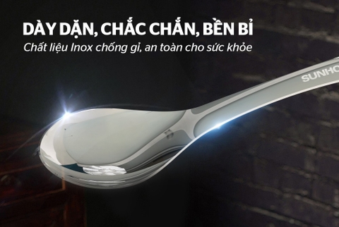 Bộ 2 Thìa muỗng canh165 inox Sunhouse KS-S2PO165I