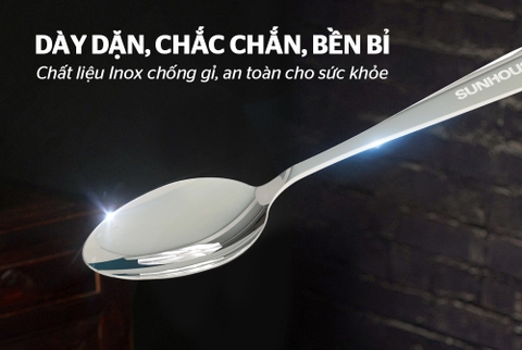 Bộ 2 Thìa muỗng trẻ em 140 inox Sunhouse KS-S2PO140I