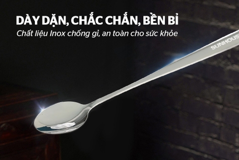 Bộ 2 Thìa muỗng sinh tố 200  inox Sunhouse KS-S2PO200I