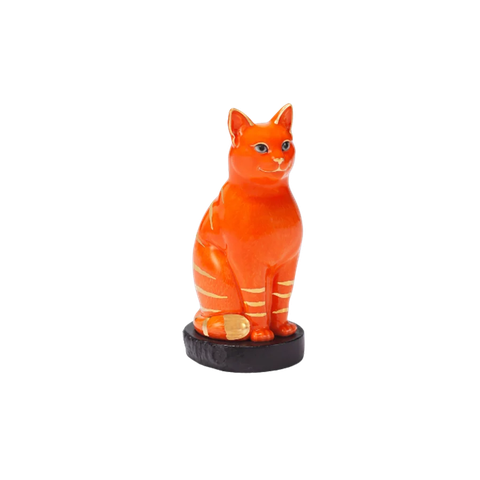 [GT] Mèo Đại Cát - Trang trí vàng (17.4 cm) - Màu Cam