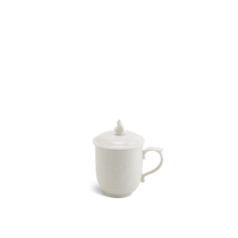 Ca trà sứ Minh Long 0.30 L+ nắp - Sen IFP - Trắng Ngà