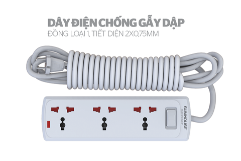 Ổ cắm điện Sunhouse SHE OC6-3P