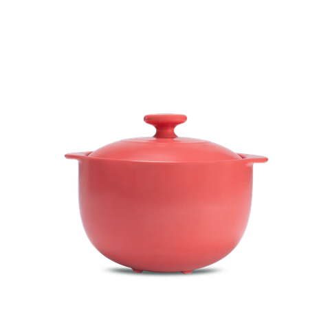 Nồi dưỡng sinh Vesta sứ Minh Long(Nồi tròn cao) 1.2 L + nắp (CK) - Màu Đỏ 2