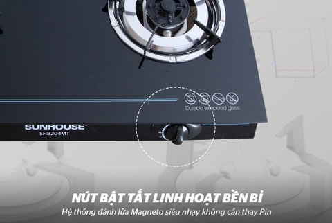 Bếp gas dương kính Sunhouse SHB204MT