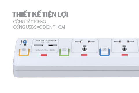 Ổ cắm điện Sunhouse SHE-OC2-3RU