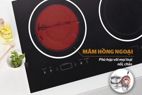 Bếp đôi điện từ hồng ngoại Sunhouse SHB8609