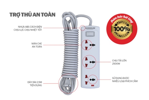 Ổ cắm điện Sunhouse SHE OC6-3P
