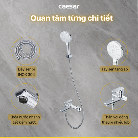 Vòi sen tắm nóng lạnh Caesar S503C