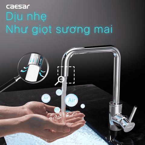 Vòi chậu rửa chén Caesar K685C nóng lạnh
