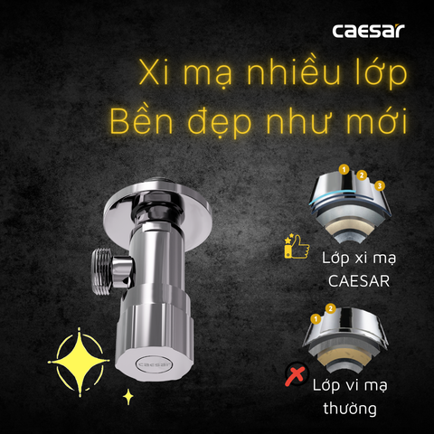 Van Khóa Góc Caesar BF403S (Ø21) 1 Đường Nước