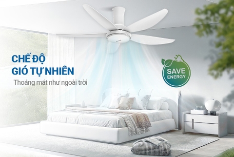 Quạt trần 5 cánh có đèn Sunhouse Apex APF7676W