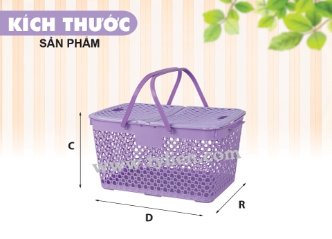 Giỏ Đan Đại (Có Nắp) nhựa Tý Liên No.0608