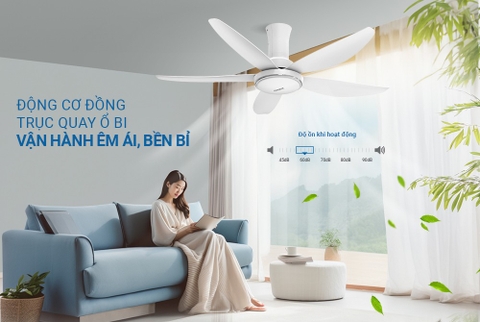 Quạt trần 5 cánh có đèn Sunhouse Apex APF7676W
