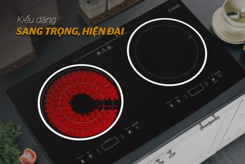 Bếp đôi điện từ hồng ngoại Sunhouse SHB8609