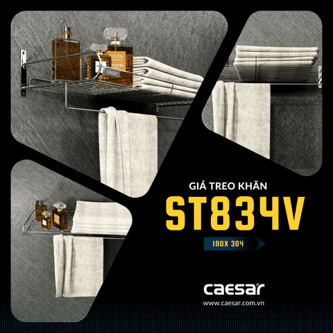 Giá treo khăn Caesar ST834V 2 tầng