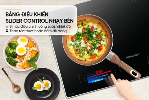 Bếp đôi điện từ Sunhouse SHB82322EC