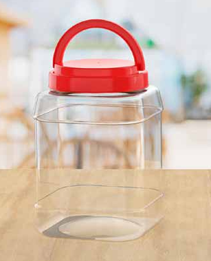 Hũ vuông nhựa Duy Tân 3.6K - Nắp quai - 3150ml