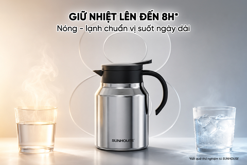 Ấm giữ nhiệt inox 1.0 L Sunhouse Healthy KS-TH1000I