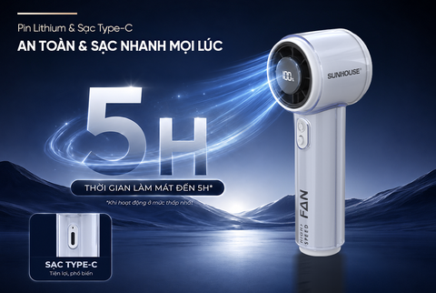 Quạt sạc mini cầm tay Sunhouse SHD7105