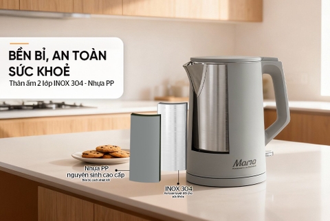 Ấm siêu tốc Inox 2 lớp 2L Sunhouse Mama SHD1379