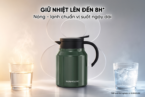 Ấm giữ nhiệt inox 1.0 L Sunhouse Healthy KS-TH1000IG