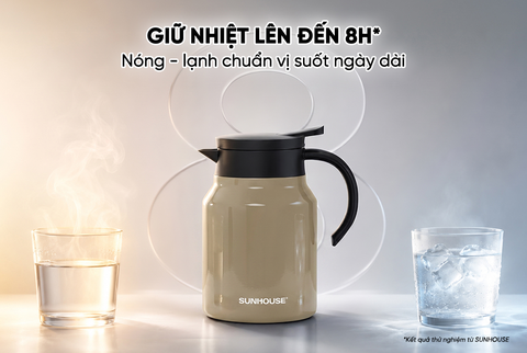 Ấm giữ nhiệt inox 1.0 L Sunhouse Healthy KS-TH1000IY