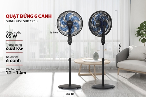 Quạt đứng 5 cánh Sunhouse SHD7361B